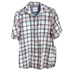 Tommy Bahama Mens Orange Striped Button Down Shirt Small 100% Cotton Pre-owned